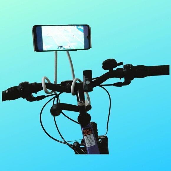 Universal Cell Phone Holder Bracket Clamp, Gooseneck Bed Table Desk Stand, White - Picture 6 of 6